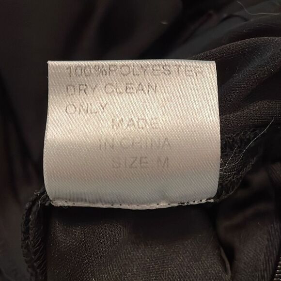 Tadashi Black Twist  Knot Cocktail Dress Womens Medium Lined V-Neck Ruching - Picture 8 of 13